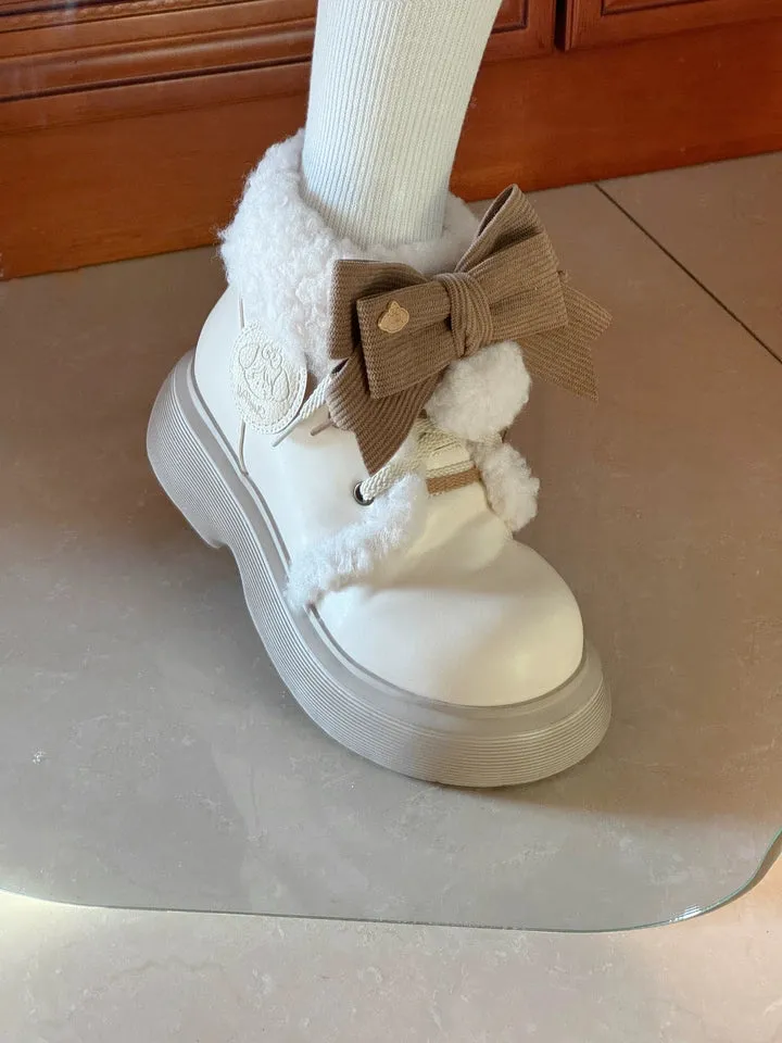 Sheep Puff~Sweet Lolita Fleece Shoes Winter Warm Snow Boots