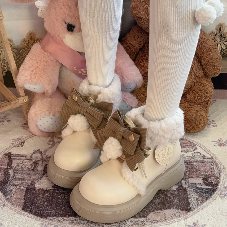 Sheep Puff~Sweet Lolita Fleece Shoes Winter Warm Snow Boots