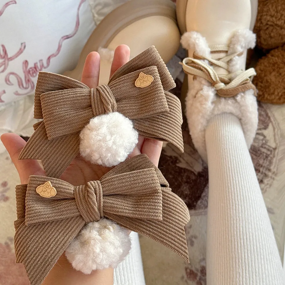 Sheep Puff~Sweet Lolita Fleece Shoes Winter Warm Snow Boots