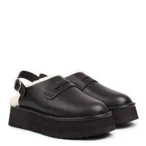 Siple - Leather Mules with shearling