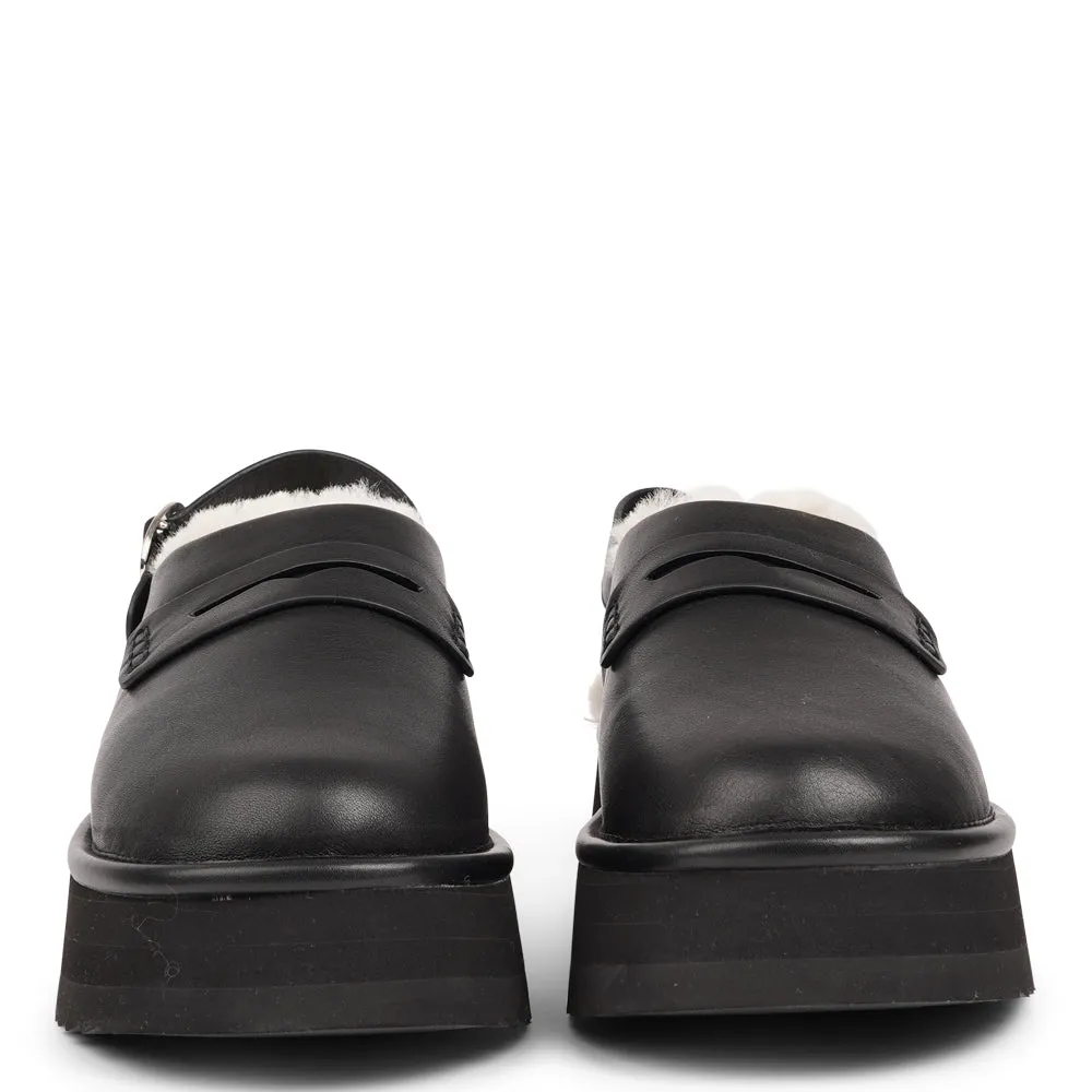 Siple - Leather Mules with shearling