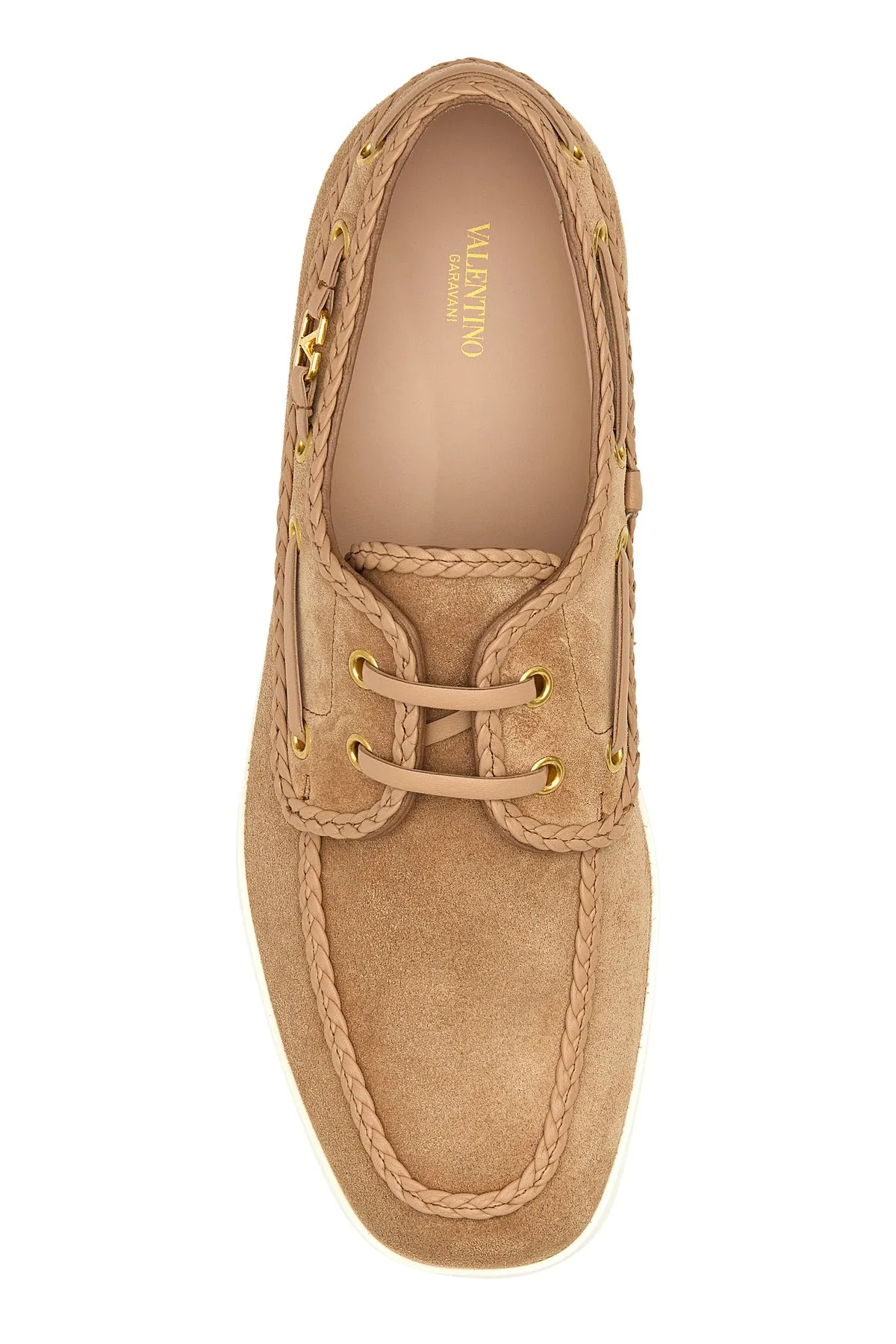 Skin pink suede loafers