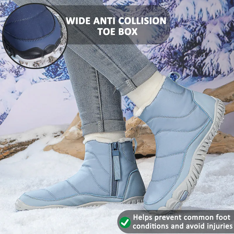 Snow Boots Winter Warm Outdoor Casual Hiking Shoes Wear-Resistant Non-slip & Waterproof Winter Barefoot Shoe (Unisex)