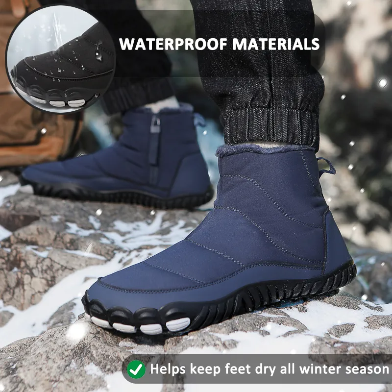 Snow Boots Winter Warm Outdoor Casual Hiking Shoes Wear-Resistant Non-slip & Waterproof Winter Barefoot Shoe (Unisex)