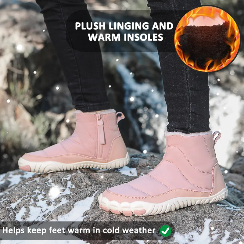 Snow Boots Winter Warm Outdoor Casual Hiking Shoes Wear-Resistant Non-slip & Waterproof Winter Barefoot Shoe (Unisex)