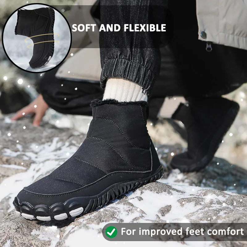 Snow Boots Winter Warm Outdoor Casual Hiking Shoes Wear-Resistant Non-slip & Waterproof Winter Barefoot Shoe (Unisex)