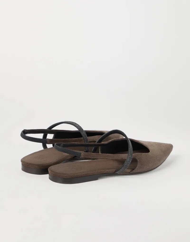 Suede ballerina shoes
