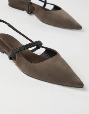 Suede ballerina shoes
