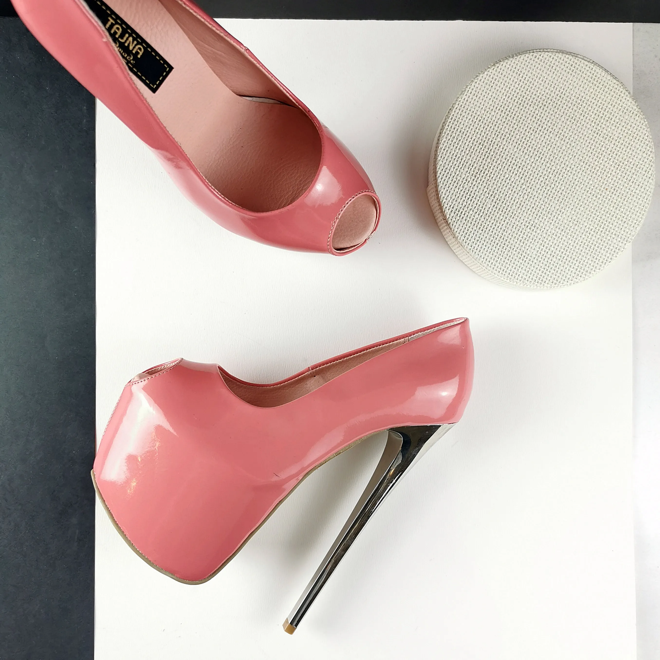 Sugar Pink Patent Platform Pumps