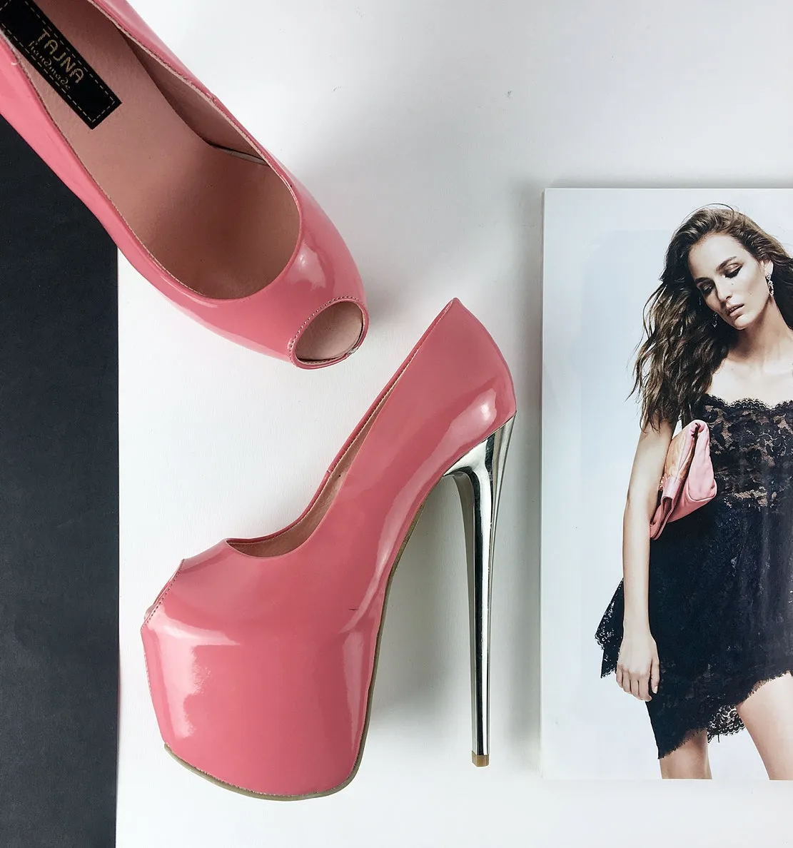 Sugar Pink Patent Platform Pumps