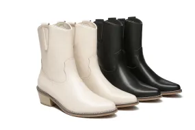 TARRAMARRA® Claudia Women Leather Mid Calf Pointed Toe Boots