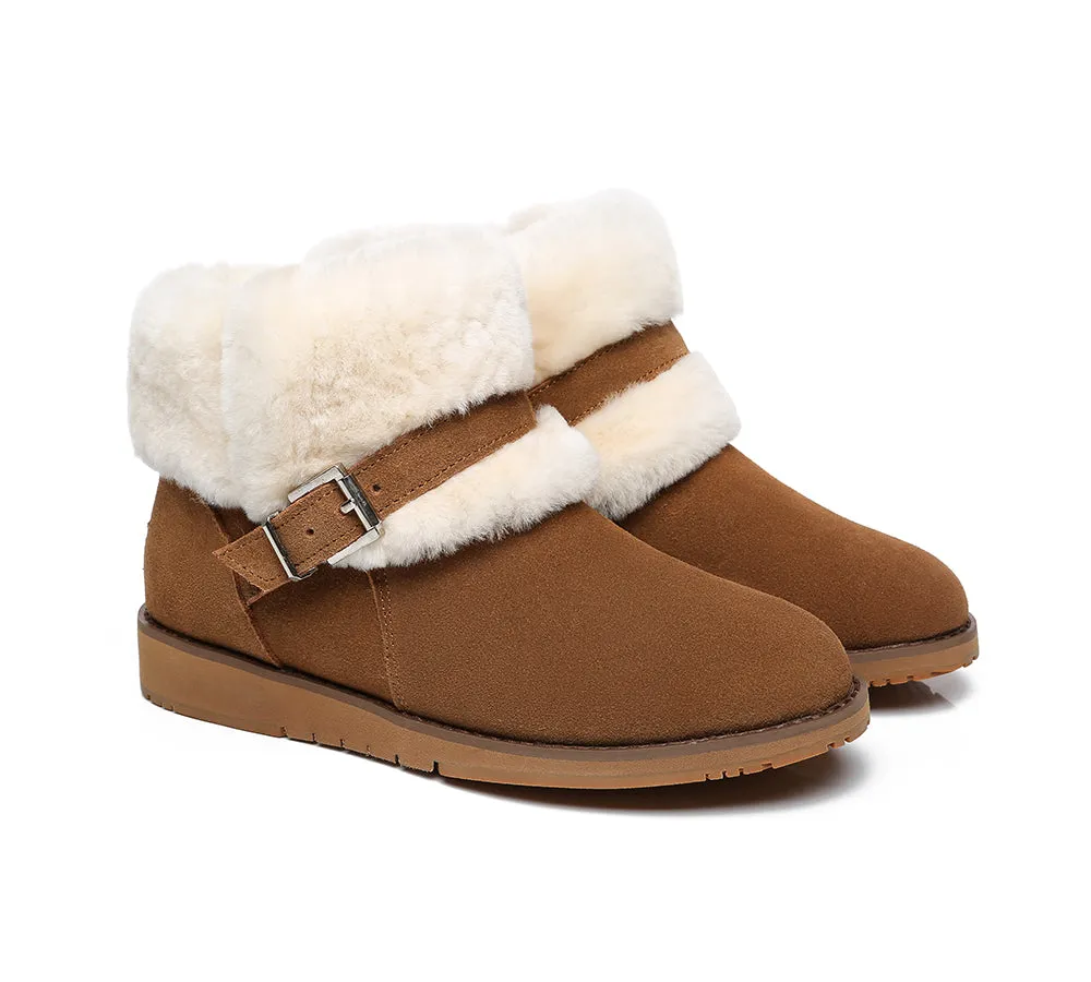 TARRAMARRA® UGG Boots Women Sheepskin Wool Collar Ankle Colette