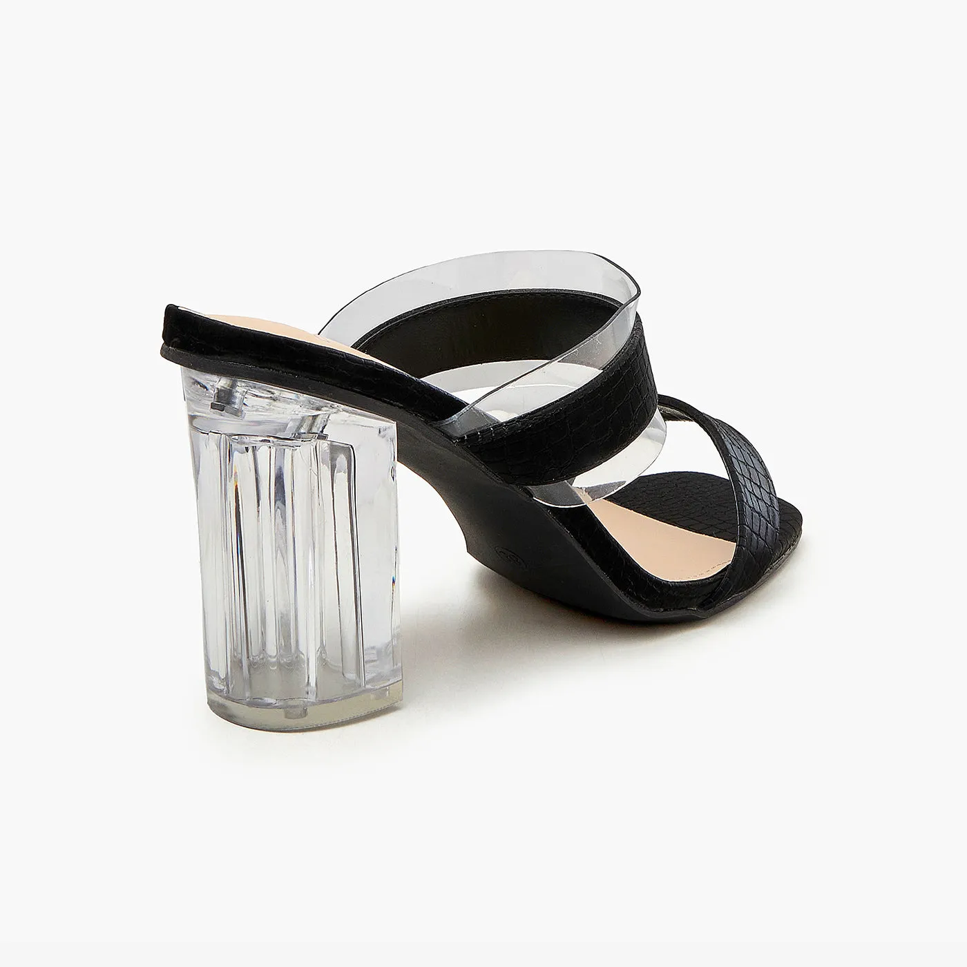 Textured Strappy Heels