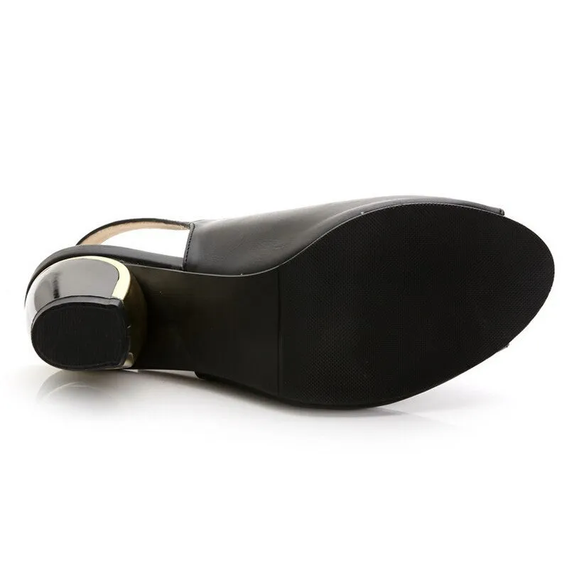 The Handmade leather slingbacks high heels shoes