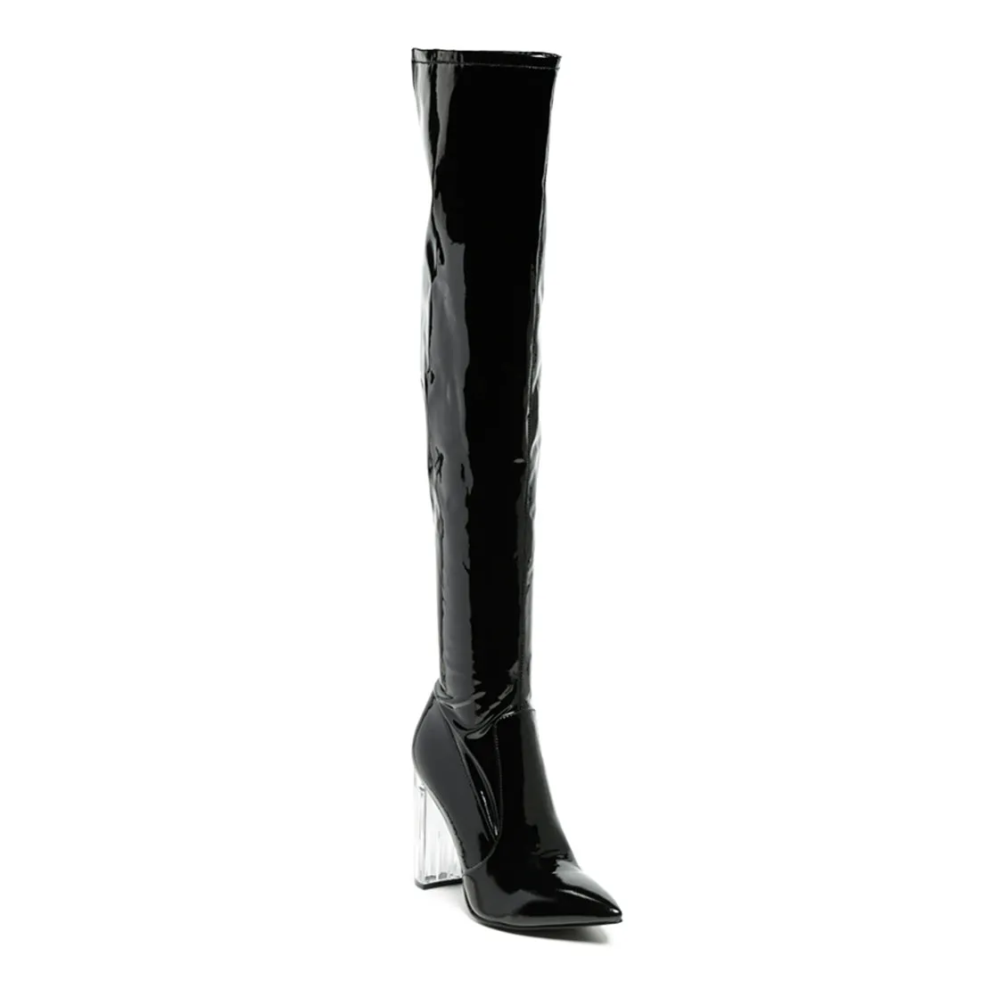 Thigh High Long Boots in Black