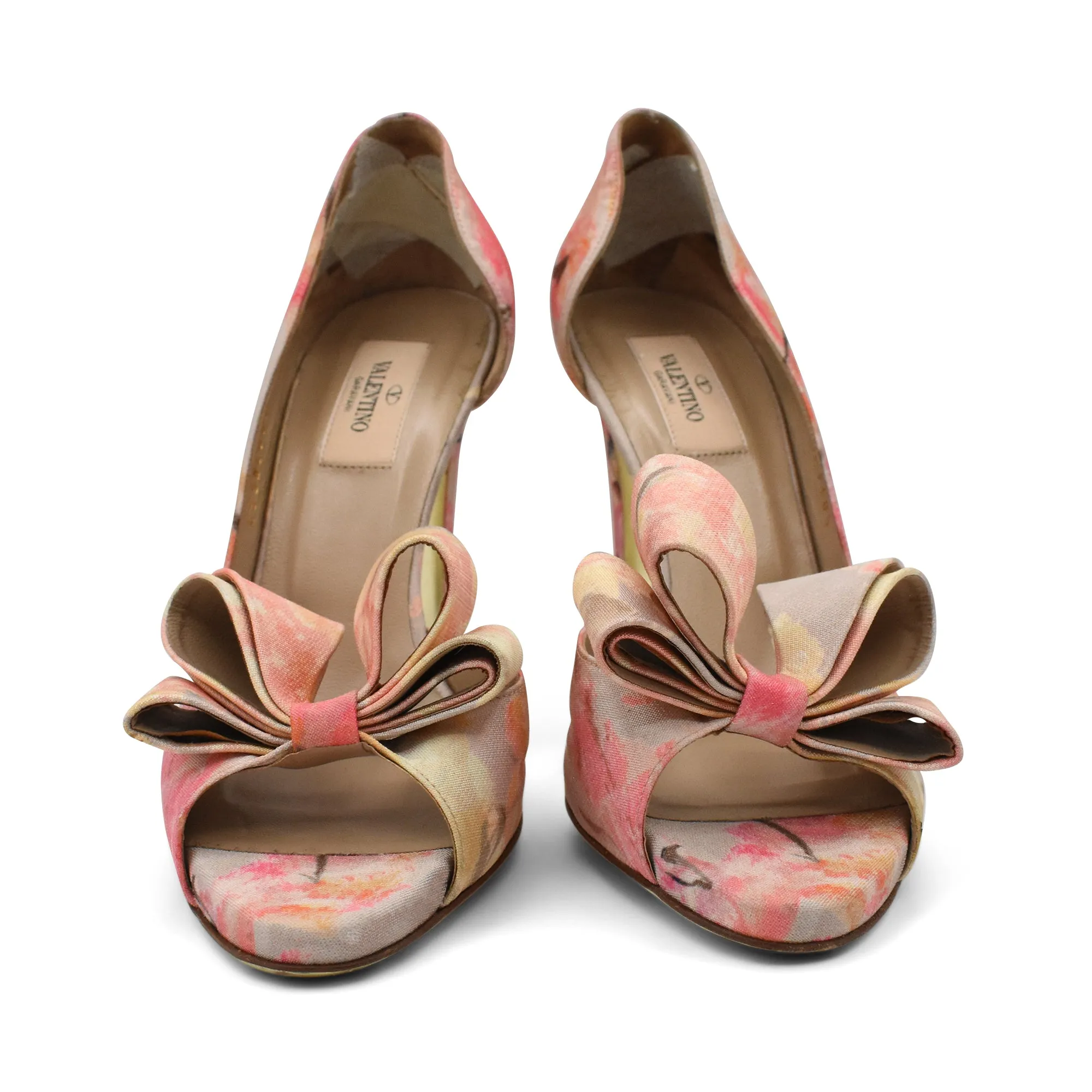 Valentino 'Bow D'Orsay Watercolour' Heels - Women's 38.5