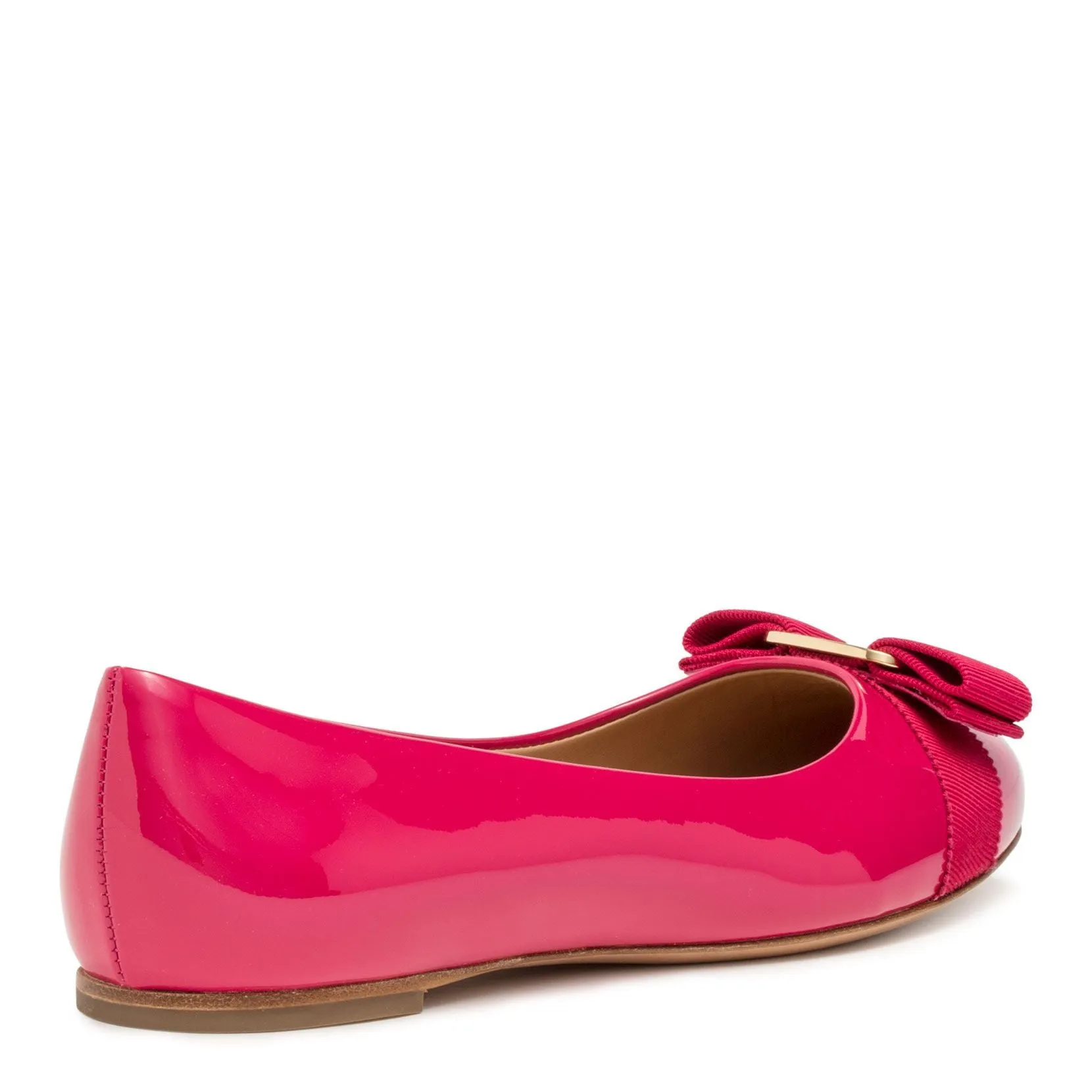 Varina fuchsia patent leather ballerinas
