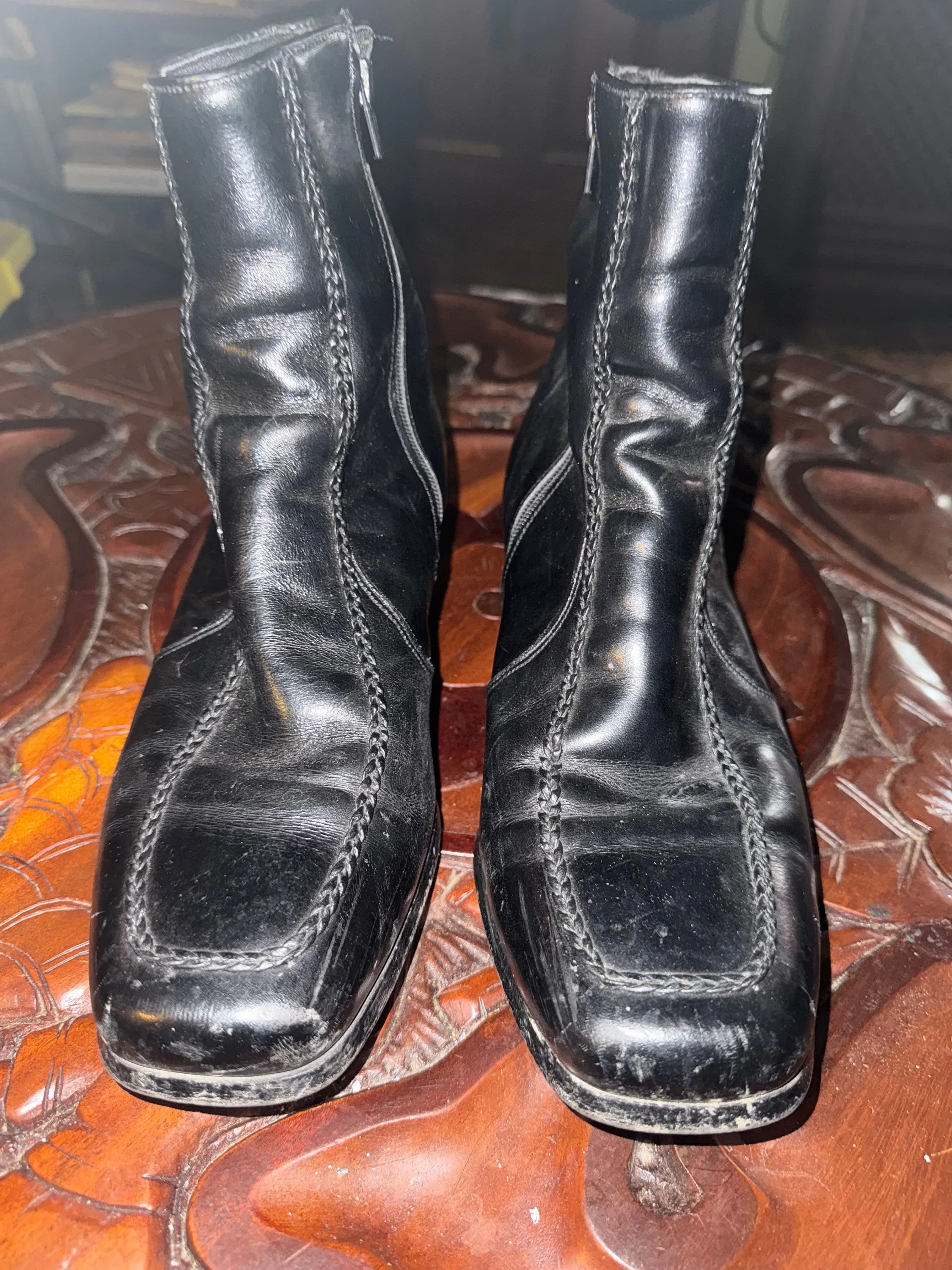 Vintage Men's short black dress boots 9.5 D
