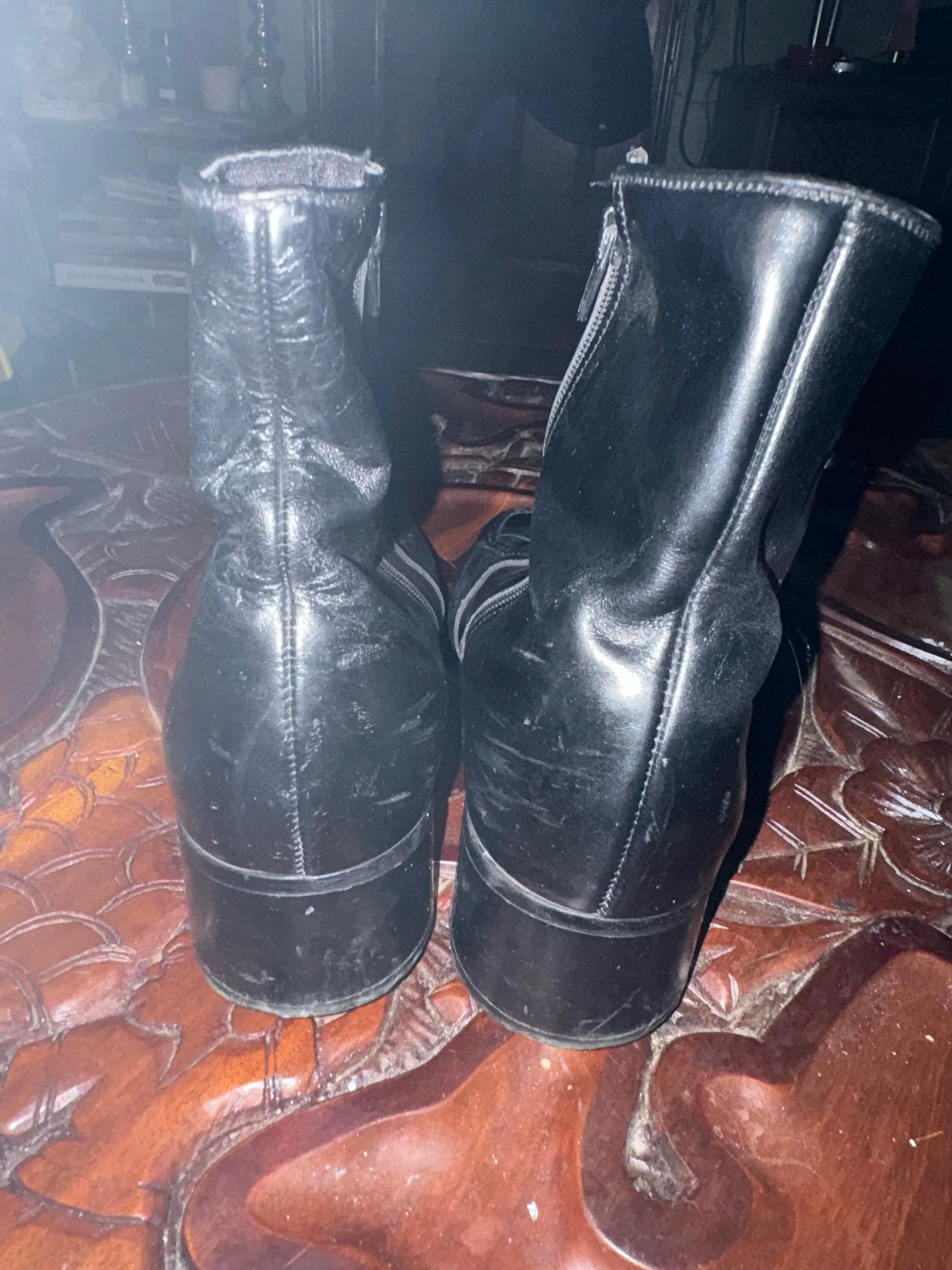 Vintage Men's short black dress boots 9.5 D