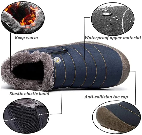 Waterproof Warm Plush Lined Outdoor Snow Ankle Boots Unisex (People with wide/thick/arched feet are advised to choose a larger shoe.)