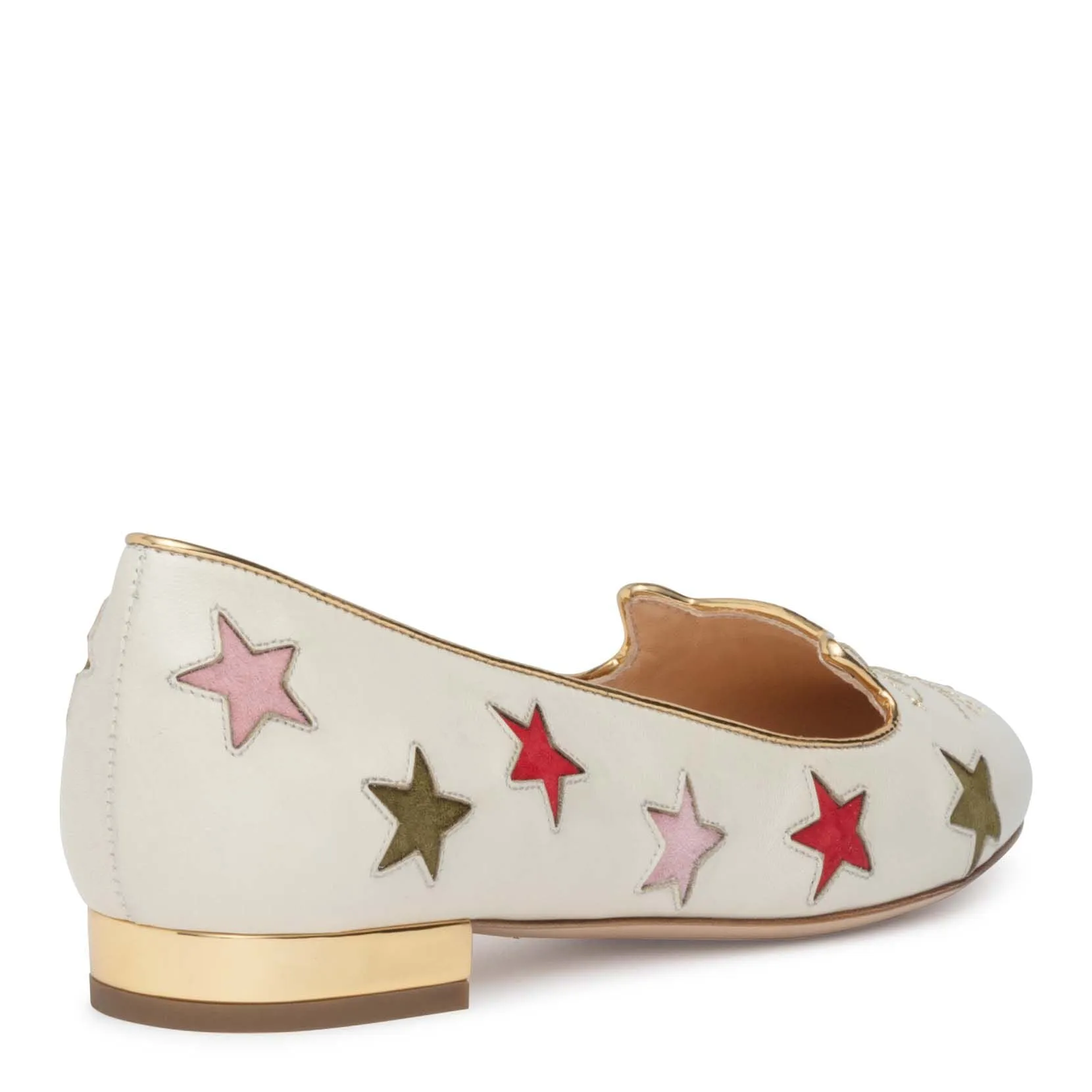 White 15 star kitty flats
