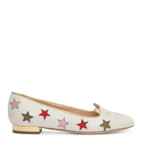White 15 star kitty flats