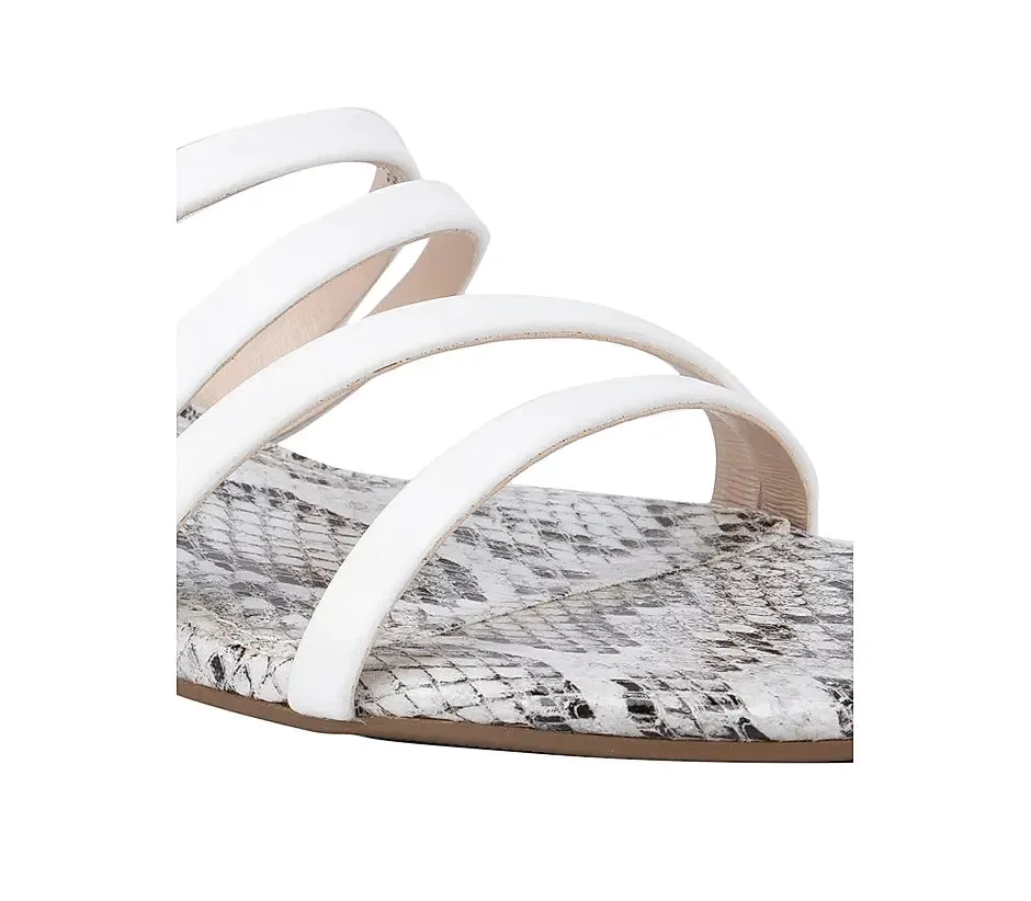 White Strappy Block Heels
