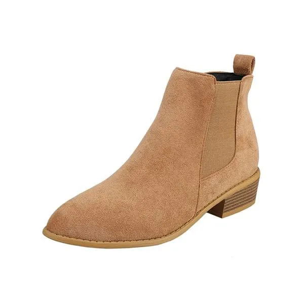 Women'S Chunky Heel Side Zip Short Boots 58433226C