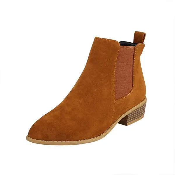 Women'S Chunky Heel Side Zip Short Boots 58433226C