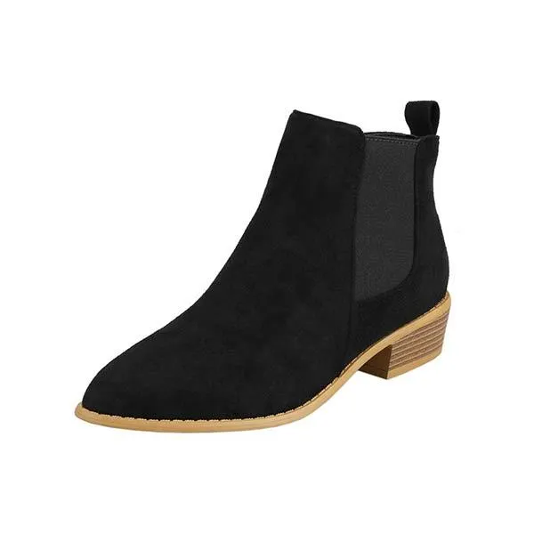 Women'S Chunky Heel Side Zip Short Boots 58433226C
