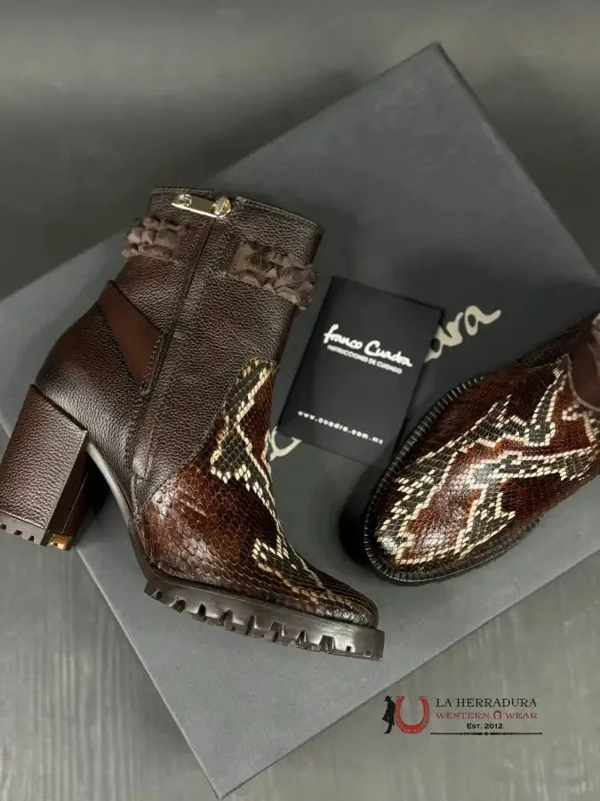 WOMEN’S FRANCO CUADRA PYTHON CAFE CACAO BRISTOL COWHIDE