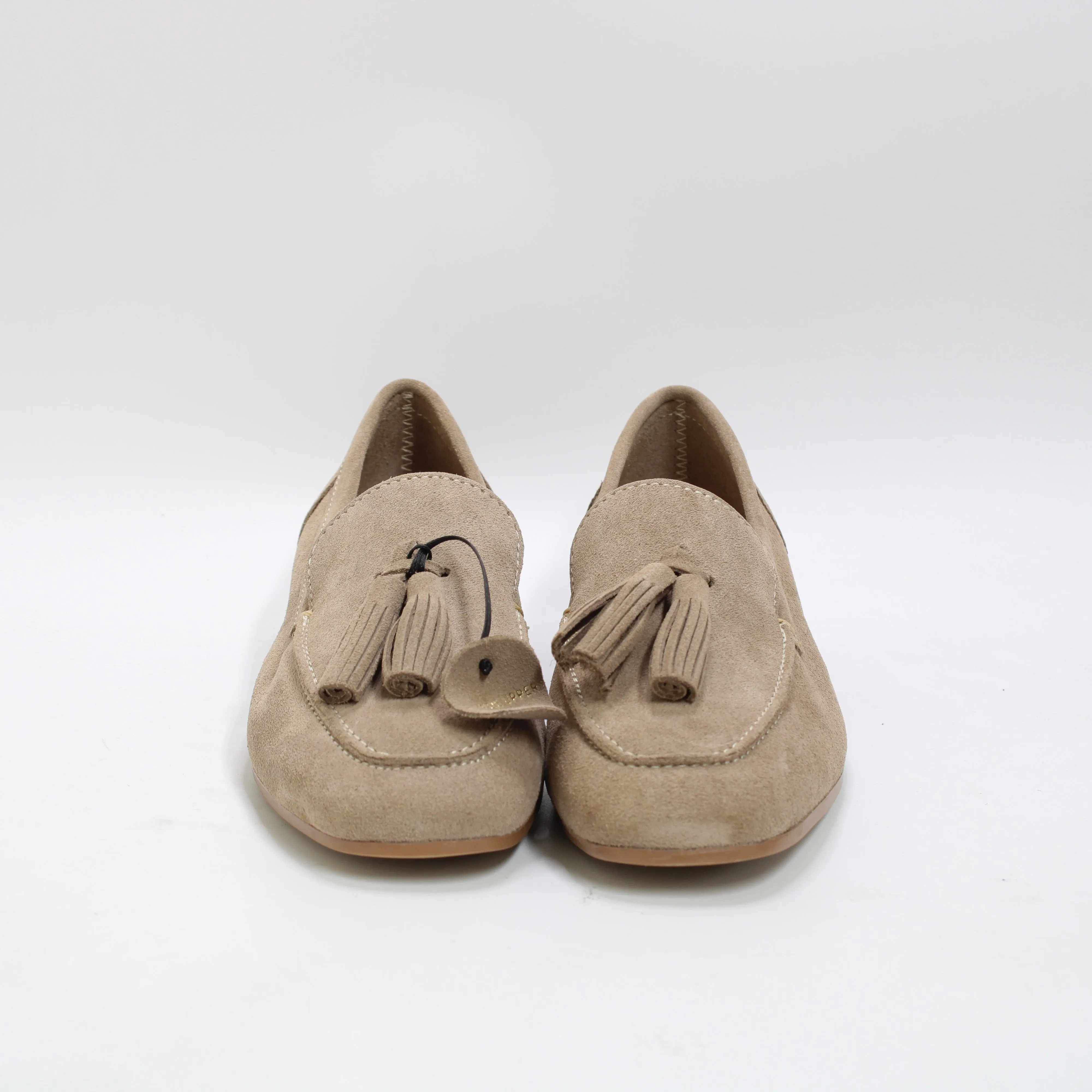 Womens Office Fond Tassel Loafers Taupe Suede
