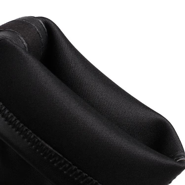 Women's Square Toe Block Heel Platform Short Boots