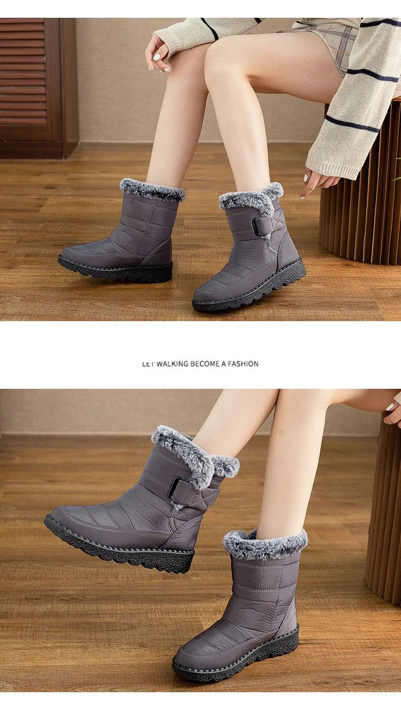 Women's Winter Snow Boots with Warm Lining Comfortable Non-slip Ankle boots Waterproof Outdoor Walking Platform Shoes