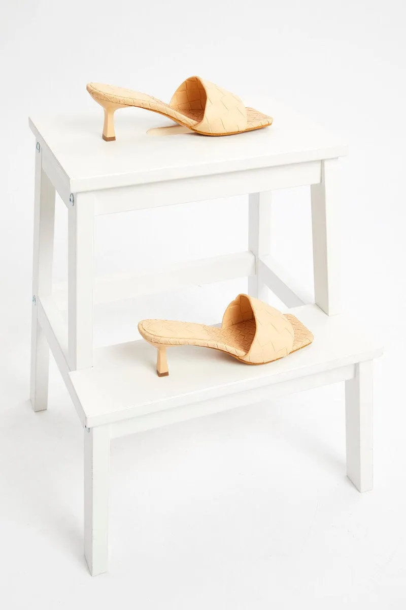 Yellow Woven Mules