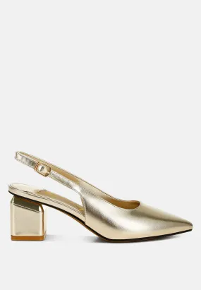 Zofoya Metallic Faux Leather Slingback Sandals
